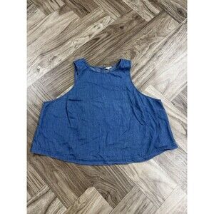 ANA A New Approach Plus Size 1XWomen's Sleeveless Blue Denim JeanTank Top